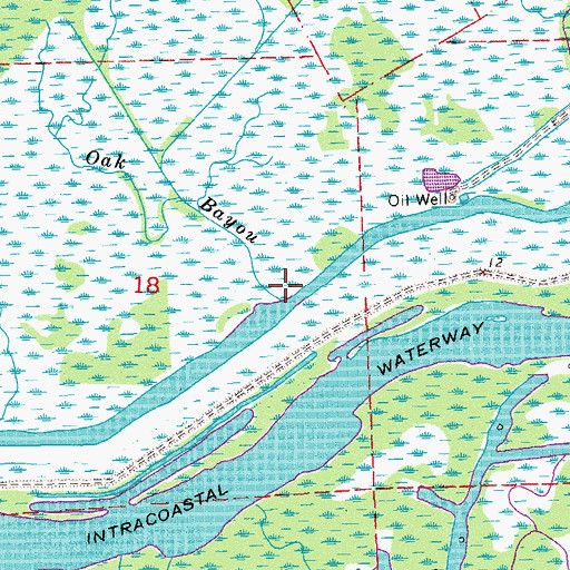 Topographic Map of Oak Bayou, LA