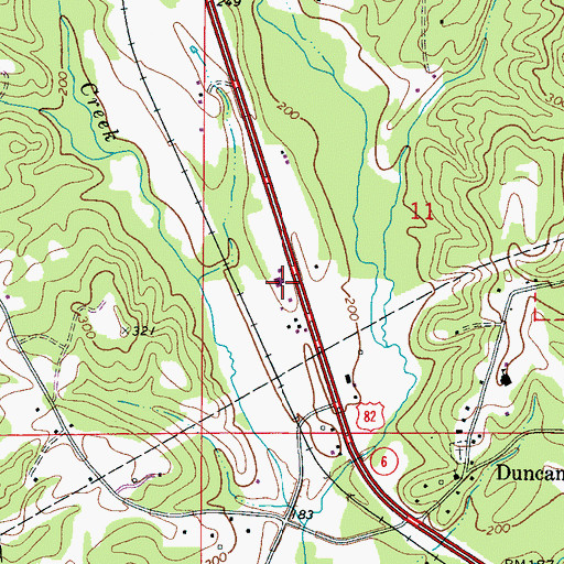Topographic Map of Duncanville Baptist Church, AL