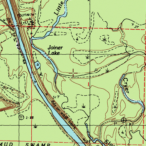 Topographic Map of Joiner Lake, LA