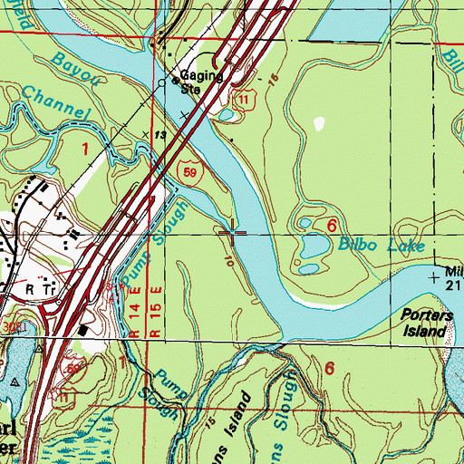 Topographic Map of Old Channel, LA