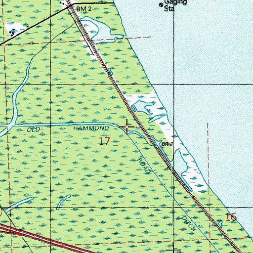 Topographic Map of Old Hammond Road Ditch, LA