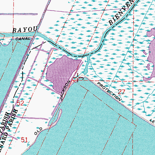 Topographic Map of Old Jackson Protection Levee, LA