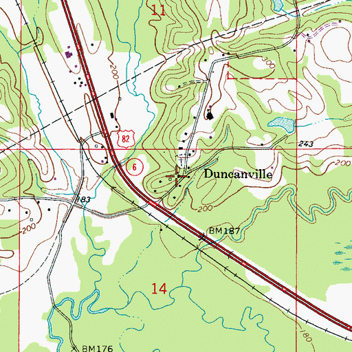 Topographic Map of Duncanville United Methodist Church, AL