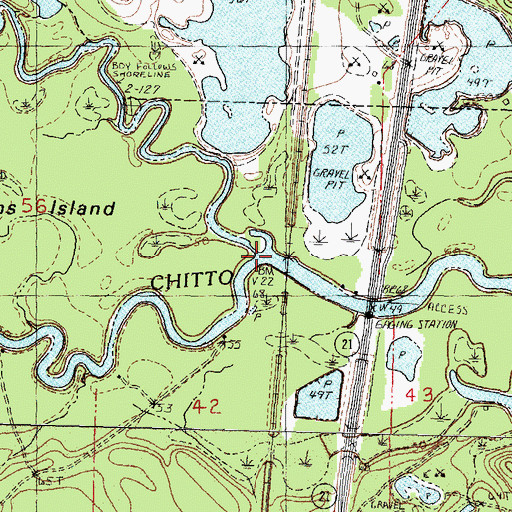 Topographic Map of Old River, LA