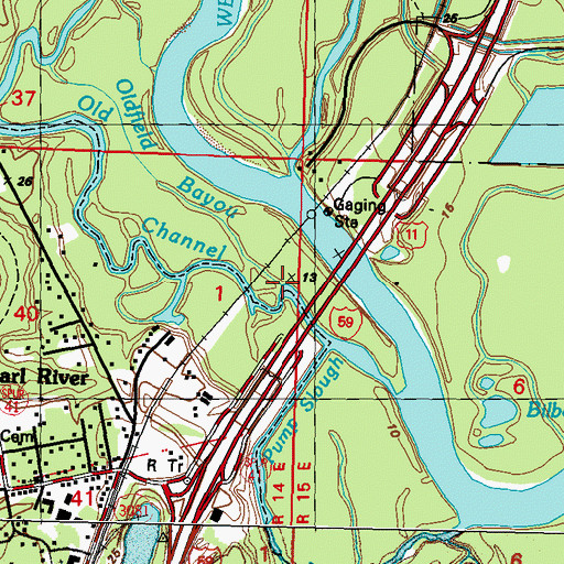 Topographic Map of Oldfield Bayou, LA