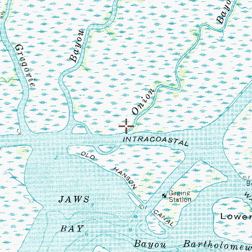 Topographic Map of Onion Bayou, LA