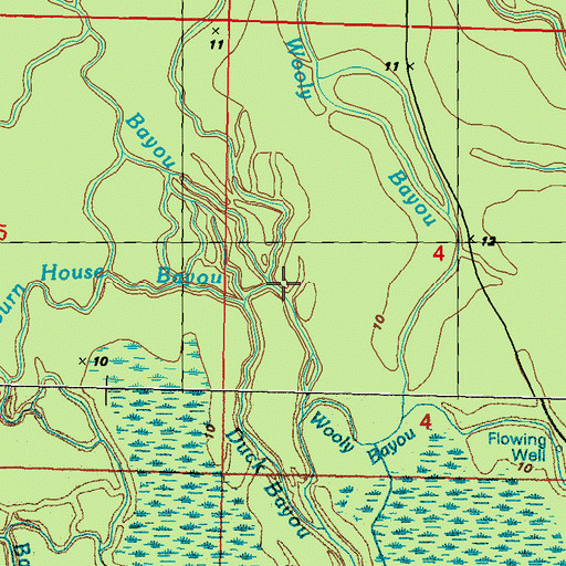 Topographic Map of Open Swamp Bayou, LA