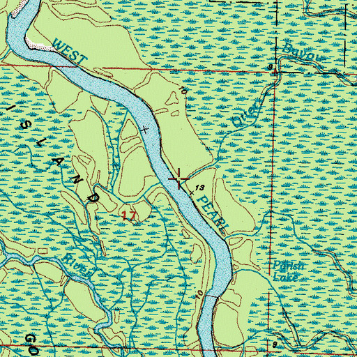 Topographic Map of Otter Bayou, LA