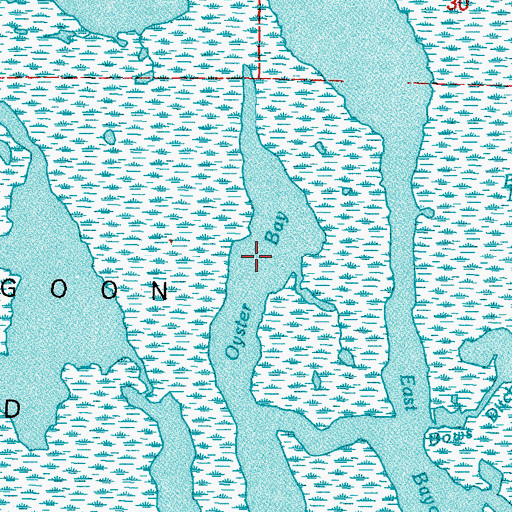 Topographic Map of Oyster Bay, LA