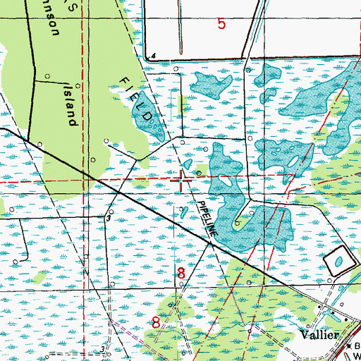 Topographic Map of Paradis Oil and Gas Field, LA