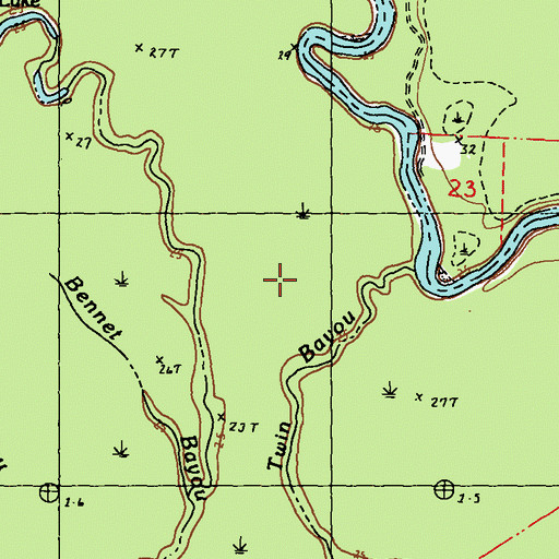 Topographic Map of Parker Branch, LA