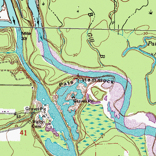 Topographic Map of Pats Hammock, LA