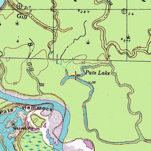 Topographic Map of Pats Lake, LA