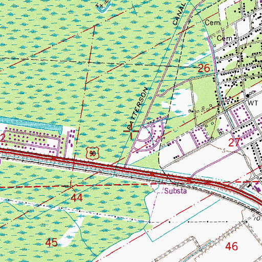 Topographic Map of Patterson Canal, LA
