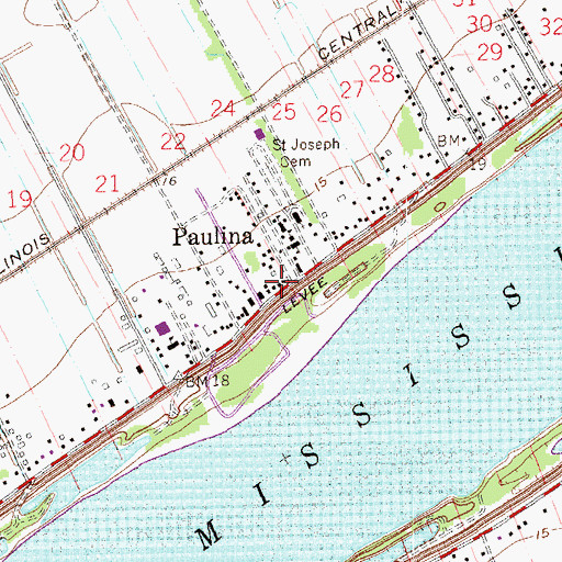 Topographic Map of Paulina, LA