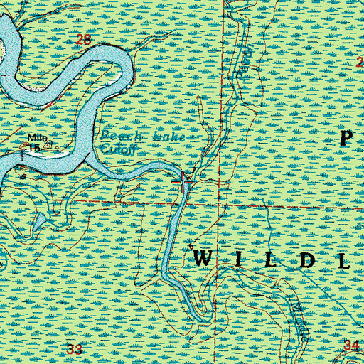 Topographic Map of Peach Lake, LA