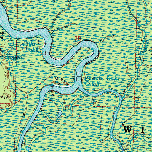 Topographic Map of Peach Lake Cutoff, LA