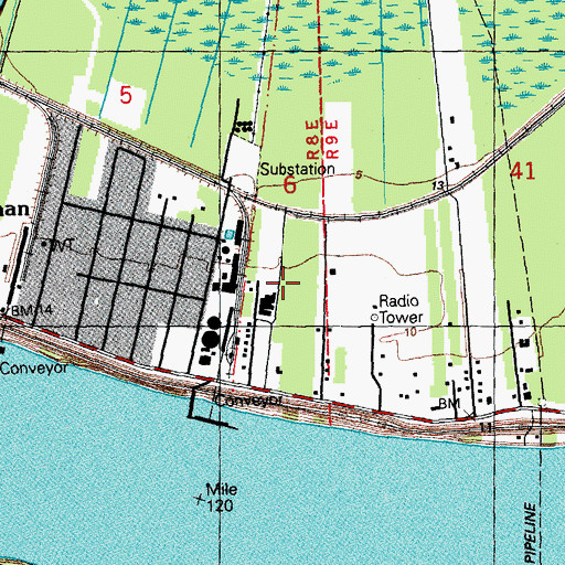 Topographic Map of Pecan Grove School (historical), LA