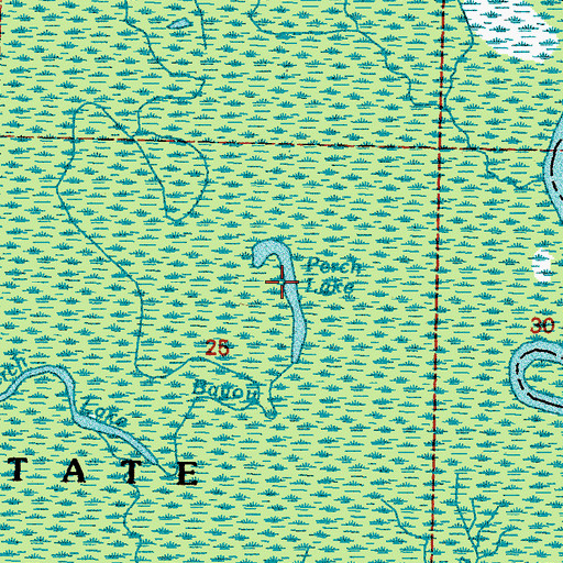 Topographic Map of Perch Lake, LA