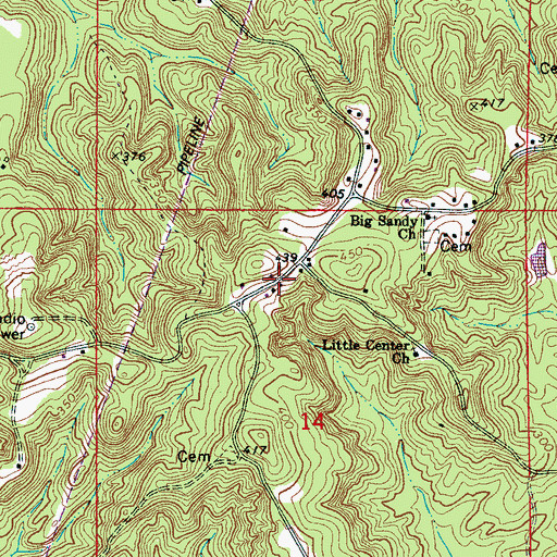 Topographic Map of Frierson (historical), AL
