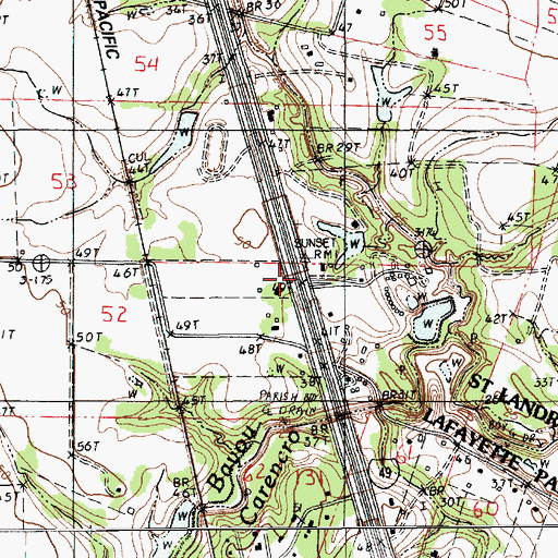 Topographic Map of Petetin, LA