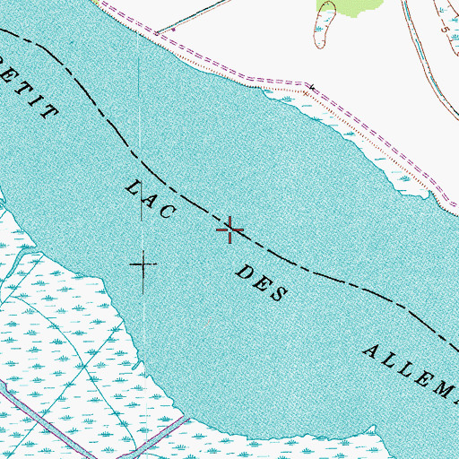 Topographic Map of Petit Lac Des Allemands, LA