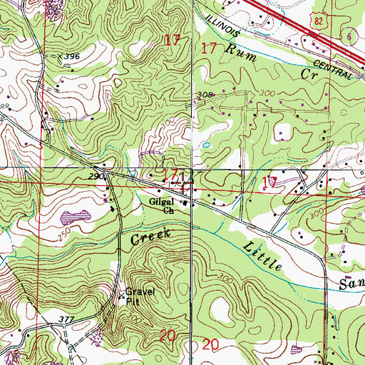 Topographic Map of Gilgal Cemetery, AL