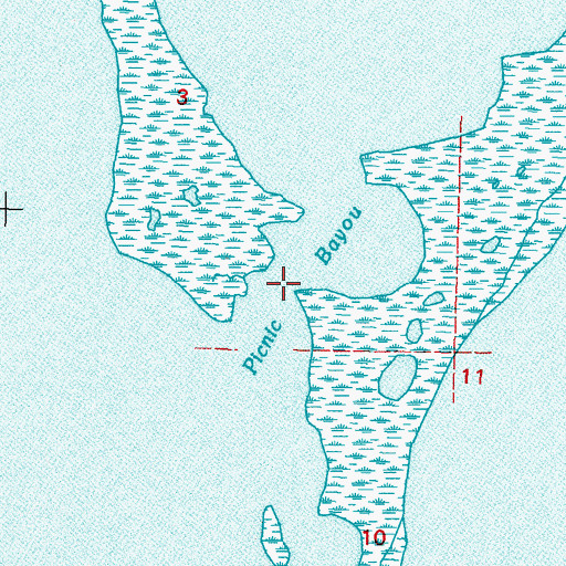 Topographic Map of Picnic Bayou, LA