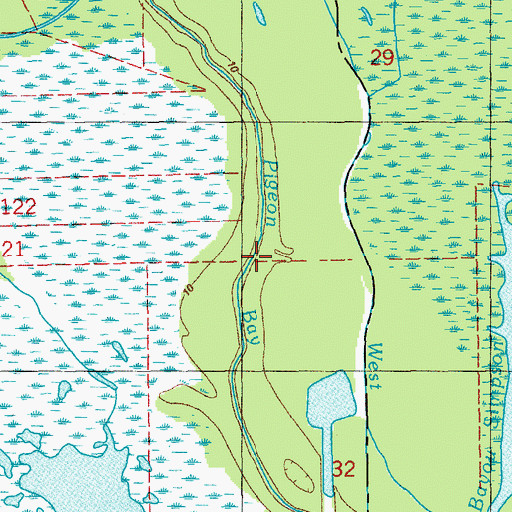 Topographic Map of Pigeon Bay, LA