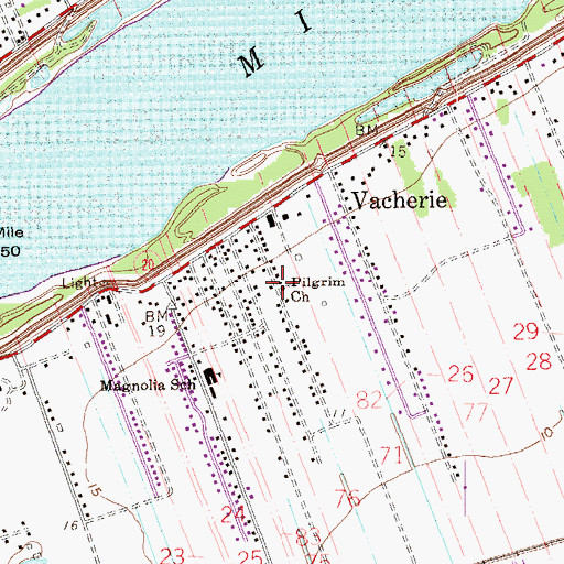 Topographic Map of Pilgrim Church, LA