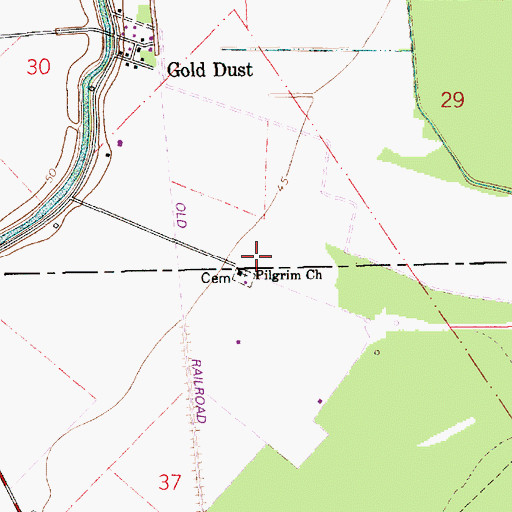 Topographic Map of Pilgrim Church, LA