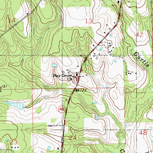 Topographic Map of Pine Grove Church, LA