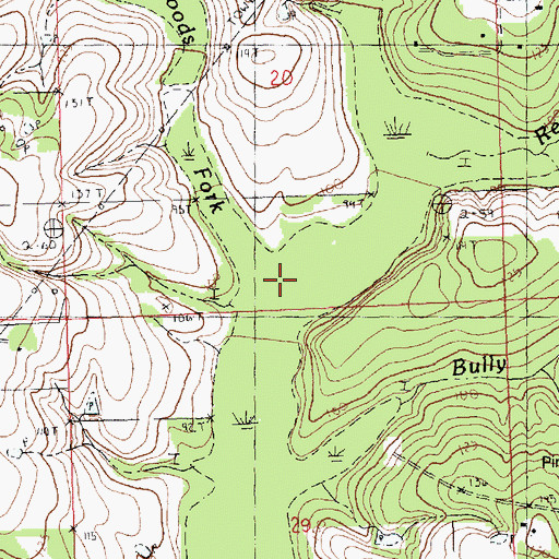 Topographic Map of Piney Woods Fork, LA