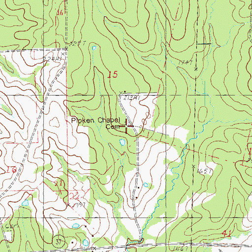 Topographic Map of Pipkin Chapel Cemetery, LA