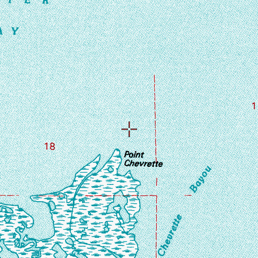 Topographic Map of Point Chevrette, LA
