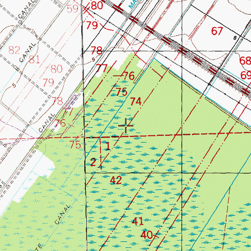 Topographic Map of Polete Canal, LA