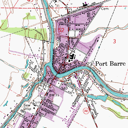 Topographic Map of Port Barre, LA