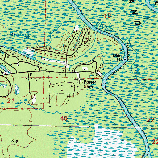 Topographic Map of Porter's Cemetery, LA