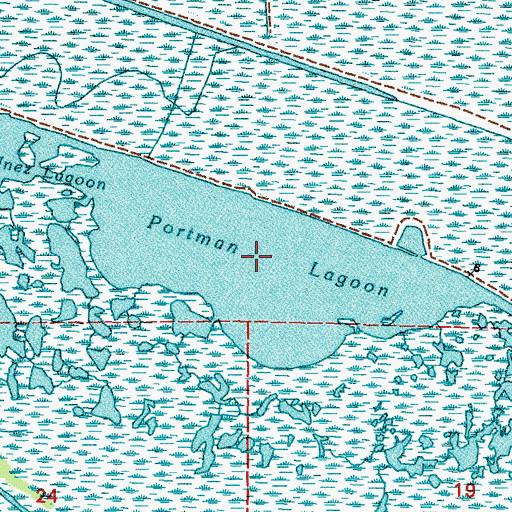 Topographic Map of Portman Lagoon, LA
