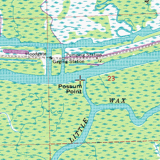Topographic Map of Possum Point, LA