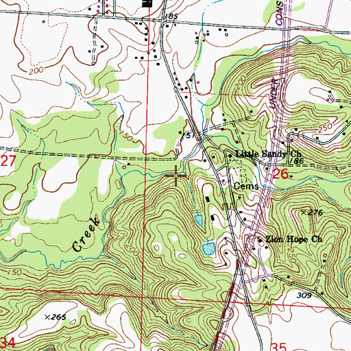 Topographic Map of Kentons Mill (historical), AL