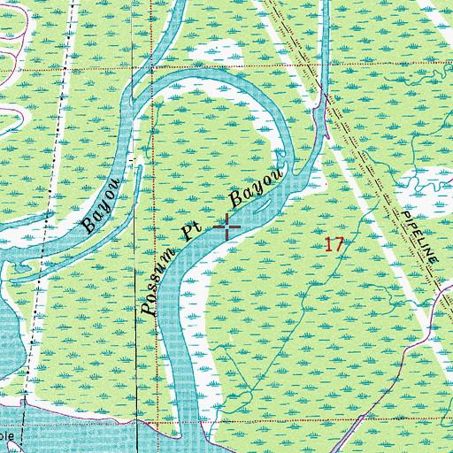 Topographic Map of Possum Point Bayou, LA
