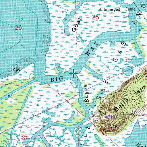 Topographic Map of Poverty Bayou, LA