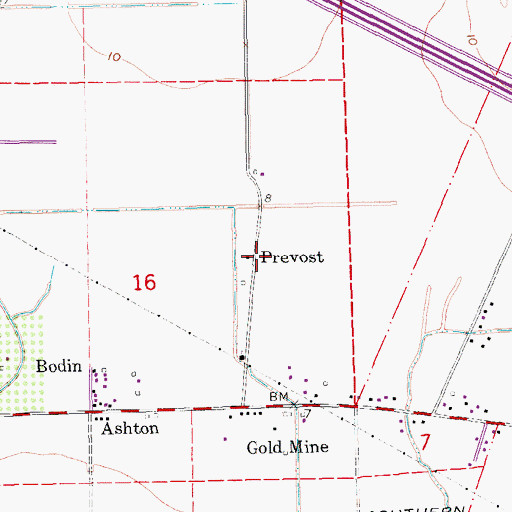 Topographic Map of Prevost, LA