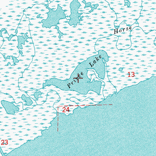 Topographic Map of Prince Lake, LA