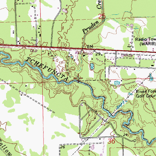 Topographic Map of Pruden Creek, LA