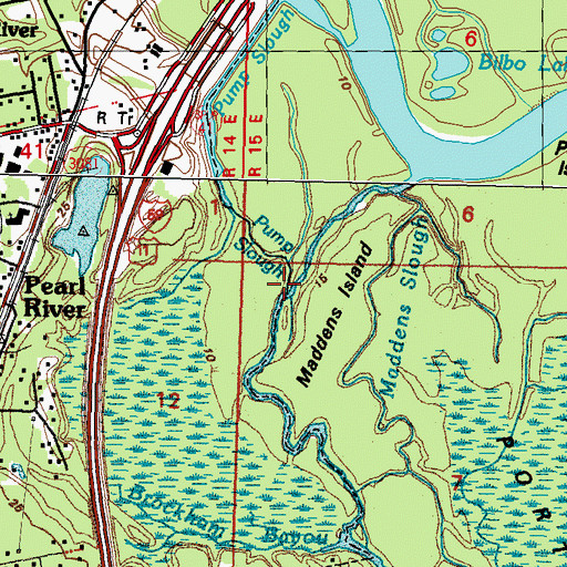 Topographic Map of Pump Slough, LA