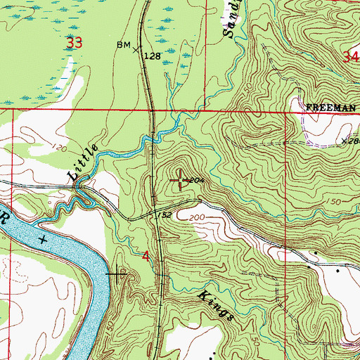 Topographic Map of Kings Mountain, AL