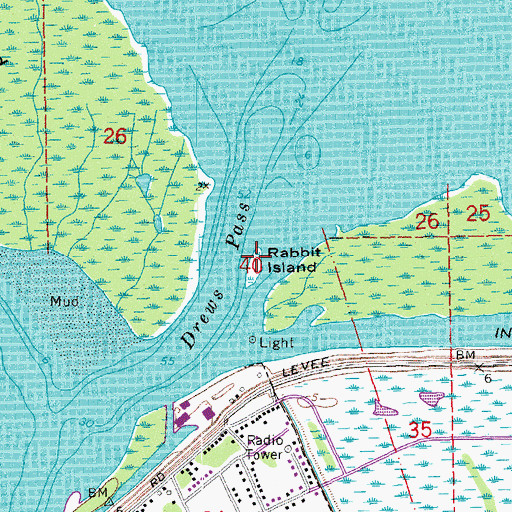 Topographic Map of Rabbit Island, LA