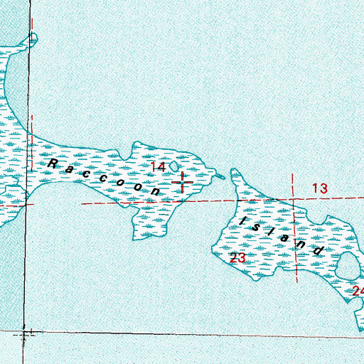 Topographic Map of Raccoon Island, LA